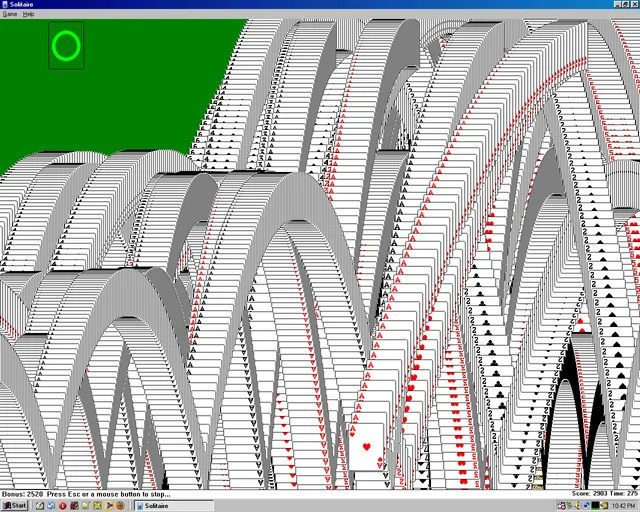 Figure 3-2: Windows XP Solitaire Win Screen