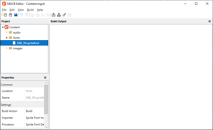Figure 16-1: The 04B_30.spritefont file created in the MGCB Editor