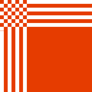 Figure 18-7: Illustration of a checkerboard pattern drawn using clamped addressing mode