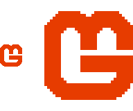 Figure 18-1: Illustration of using Point filtering mode. Left: MonoGame logo at 32x32 pixels. Right: MonoGame logo at 128x128 pixels