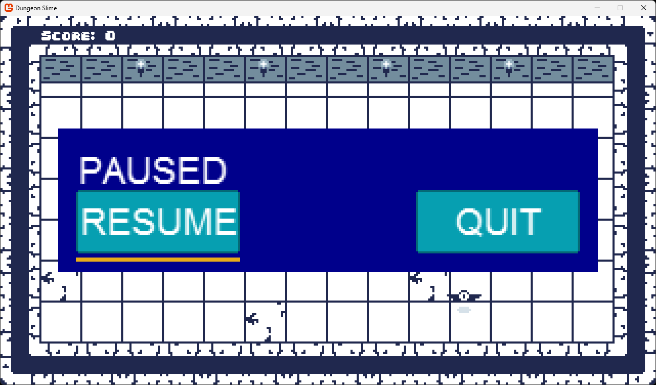 Figure 20-3: The pause menu during the game scene with default Gum buttons